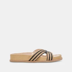 SELDA SANDALS NATURAL BLACK RAFFIA^Dolce Vita Clearance
