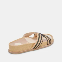 SELDA SANDALS NATURAL BLACK RAFFIA^Dolce Vita Clearance