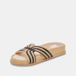 SELDA SANDALS NATURAL BLACK RAFFIA^Dolce Vita Clearance