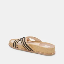 SELDA SANDALS NATURAL BLACK RAFFIA^Dolce Vita Clearance