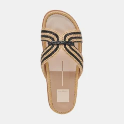 SELDA SANDALS NATURAL BLACK RAFFIA^Dolce Vita Clearance