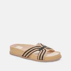 SELDA WIDE SANDALS NATURAL BLACK RAFFIA^Dolce Vita Sale