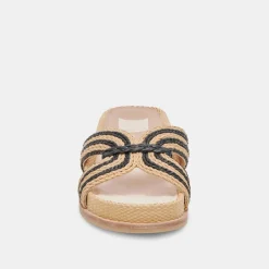SELDA WIDE SANDALS NATURAL BLACK RAFFIA^Dolce Vita Sale