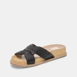 SELDA WIDE SANDALS ONYX RAFFIA^Dolce Vita Outlet
