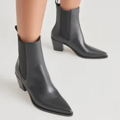 SHADIE H2O WIDE BOOTIES BLACK LEATHER^Dolce Vita Best