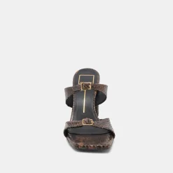 SHANE HEELS DK BROWN SNAKE EMBOSSED^Dolce Vita Sale