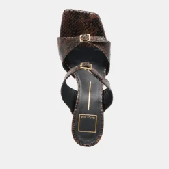 SHANE HEELS DK BROWN SNAKE EMBOSSED^Dolce Vita Sale