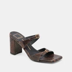 SHANE HEELS DK BROWN SNAKE EMBOSSED^Dolce Vita Sale