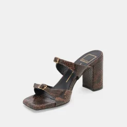 SHANE HEELS DK BROWN SNAKE EMBOSSED^Dolce Vita Sale