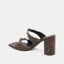 SHANE HEELS DK BROWN SNAKE EMBOSSED^Dolce Vita Sale