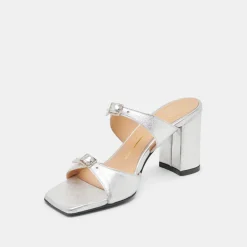 SHANE HEELS SILVER METALLIC LEATHER^Dolce Vita Fashion