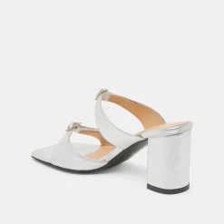 SHANE HEELS SILVER METALLIC LEATHER^Dolce Vita Fashion