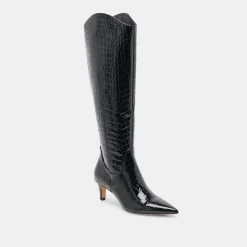 SHILAH BOOTS NOIR EMBOSSED LEATHER^Dolce Vita Best