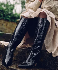 SHILAH BOOTS NOIR EMBOSSED LEATHER^Dolce Vita Best