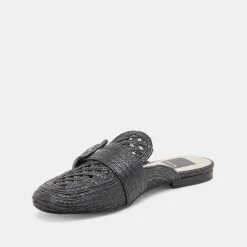 SIANNA FLATS BLACK RAFFIA^Dolce Vita New