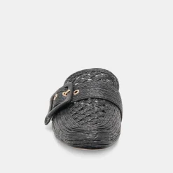 SIANNA FLATS BLACK RAFFIA^Dolce Vita New