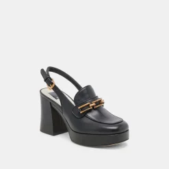 SIRUS HEELS BLACK LEATHER^Dolce Vita Online