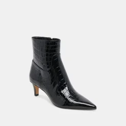 SONDRA BOOTIES NOIR EMBOSSED LEATHER^Dolce Vita Clearance