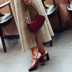 SOYER HEELS BURGUNDY CRINKLE PATENT^Dolce Vita Clearance