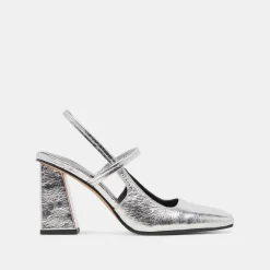 SOYER HEELS SILVER DISTRESSED LEATHER^Dolce Vita Clearance