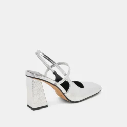 SOYER HEELS SILVER DISTRESSED LEATHER^Dolce Vita Clearance