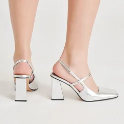 SOYER HEELS SILVER DISTRESSED LEATHER^Dolce Vita Clearance