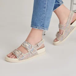 STARLA PRIDE SANDALS WHITE MULTI RAFFIA^Dolce Vita Clearance