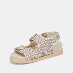 STARLA PRIDE SANDALS WHITE MULTI RAFFIA^Dolce Vita Clearance