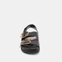 STARLA SANDALS BLACK LEATHER^Dolce Vita New
