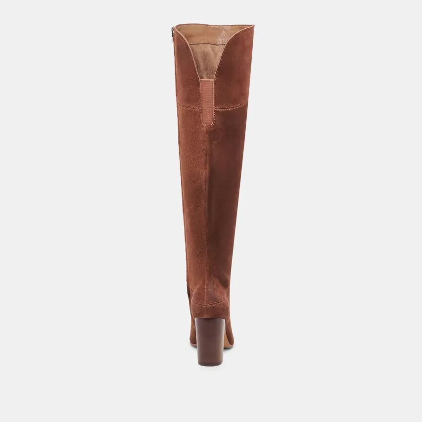 SURY WIDE CALF BOOTS DARK SADDLE SUEDE^Dolce Vita Best
