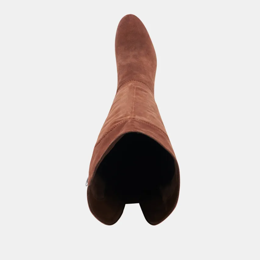 SURY WIDE CALF BOOTS DARK SADDLE SUEDE^Dolce Vita Best