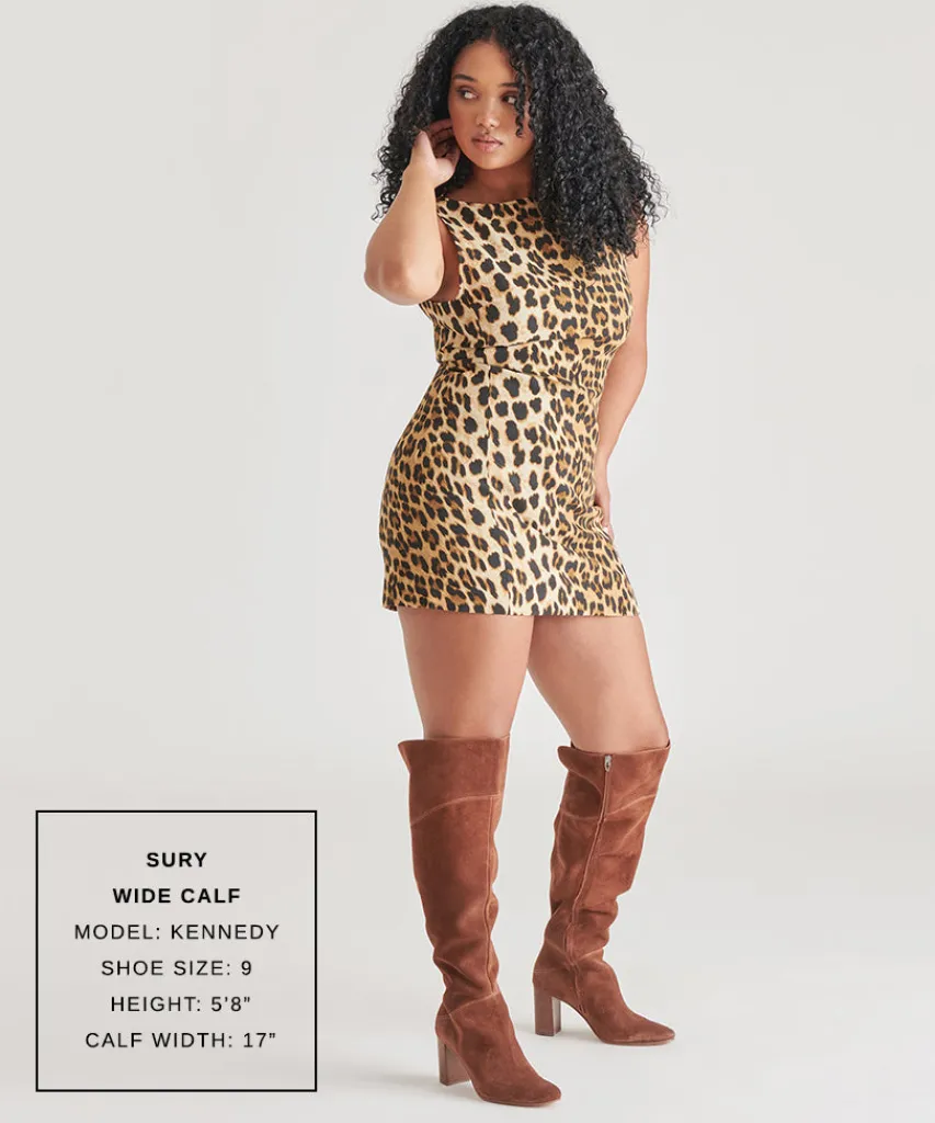 SURY WIDE CALF BOOTS DARK SADDLE SUEDE^Dolce Vita Best