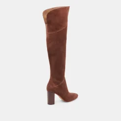 SURY WIDE CALF BOOTS DARK SADDLE SUEDE^Dolce Vita Best
