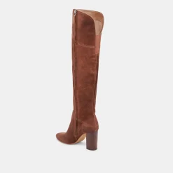 SURY WIDE CALF BOOTS DARK SADDLE SUEDE^Dolce Vita Best