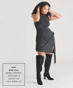 SURY WIDE CALF BOOTS ONYX SUEDE^Dolce Vita Best