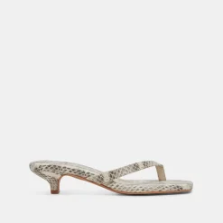 TASIAH SANDALS GREY WHITE EMBOSSED LEATHER^Dolce Vita Hot