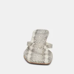 TASIAH SANDALS GREY WHITE EMBOSSED LEATHER^Dolce Vita Hot