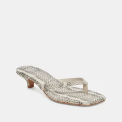 TASIAH SANDALS GREY WHITE EMBOSSED LEATHER^Dolce Vita Hot