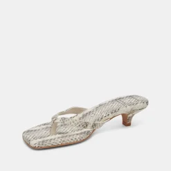 TASIAH SANDALS GREY WHITE EMBOSSED LEATHER^Dolce Vita Hot