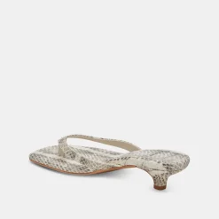 TASIAH SANDALS GREY WHITE EMBOSSED LEATHER^Dolce Vita Hot