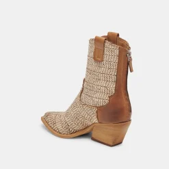 TEXIN BOOTIES BROWN MULTI RAFFIA^Dolce Vita New