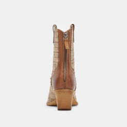 TEXIN BOOTIES BROWN MULTI RAFFIA^Dolce Vita New