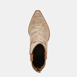 TEXIN BOOTIES BROWN MULTI RAFFIA^Dolce Vita New