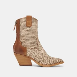 TEXIN BOOTIES BROWN MULTI RAFFIA^Dolce Vita New