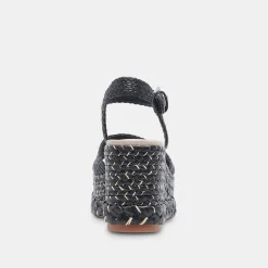 TIAGO WEDGES BLACK RAFFIA^Dolce Vita Online