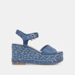 TIAGO WEDGES BLUE RAFFIA^Dolce Vita Hot