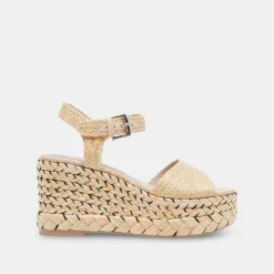 TIAGO WEDGES LT NATURAL RAFFIA^Dolce Vita Online