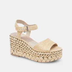 TIAGO WEDGES LT NATURAL RAFFIA^Dolce Vita Online