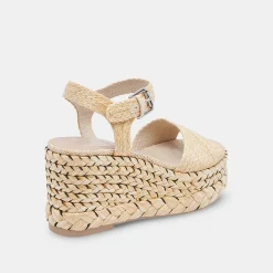 TIAGO WEDGES LT NATURAL RAFFIA^Dolce Vita Online