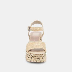TIAGO WEDGES LT NATURAL RAFFIA^Dolce Vita Online
